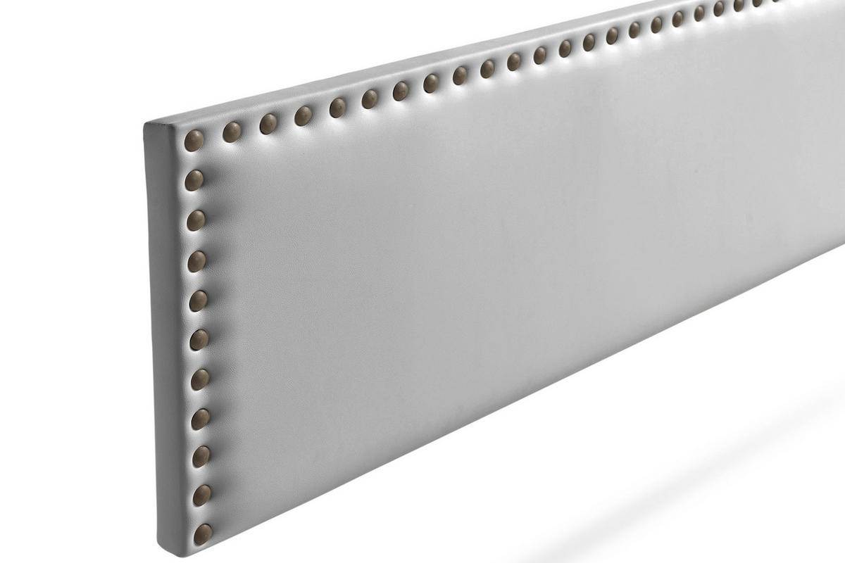 Kopfteil gepolstert MODENA Kunstleder 130x55x8 cm - Silber - Moonia - Silberfarben, Holz (130/8/55cm)