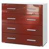 KOMMODE Pavos Bordeaux Hochglanz - Bordeaux, Holzwerkstoff (76/72/35cm) - Vladon