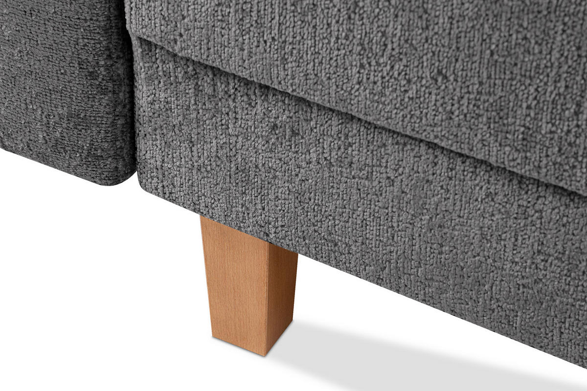 3-SITZER-SCHLAFSOFA ERISO mit weiche Sitzfläche und hohe Rückenlehne, Chenille-Stoff, Stahlfarbe - Braun/Grau, Textil (220/80/100cm) - KONSIMO®