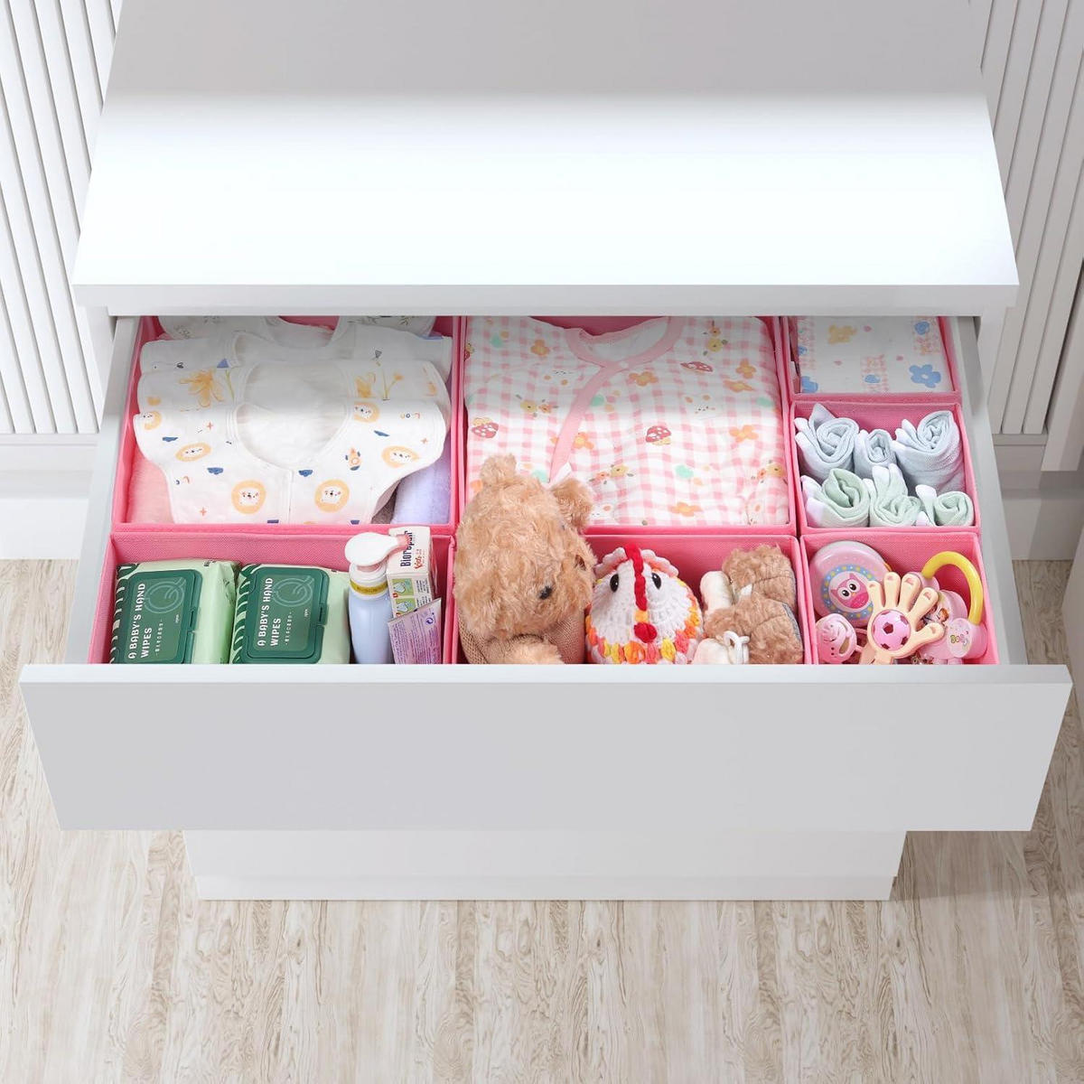 SCHUBLADEN Organizer 7er Set Rosa - Rosa, Textil (28/12/28cm)