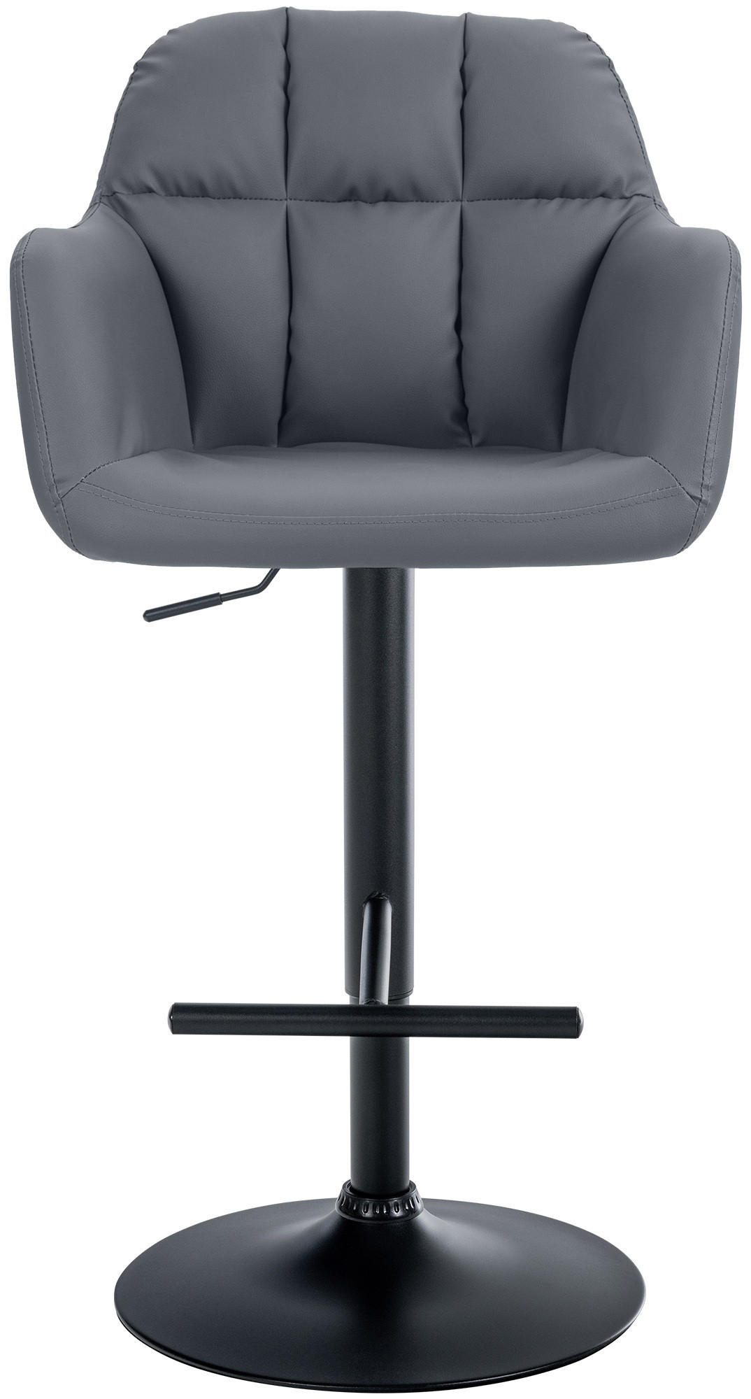 BARHOCKER Lederlook grau - Schwarz/Grau, Textil (57/97/59cm) - CLP
