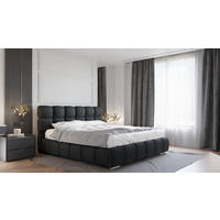 POLSTERBETT Bliss 180 x 200 cm mit Bettkasten und Lattenrost, Taschenfederkernmatratze mit Kokos 20cm - schwarz - Schwarz, Holz (180/200cm) - Homesy