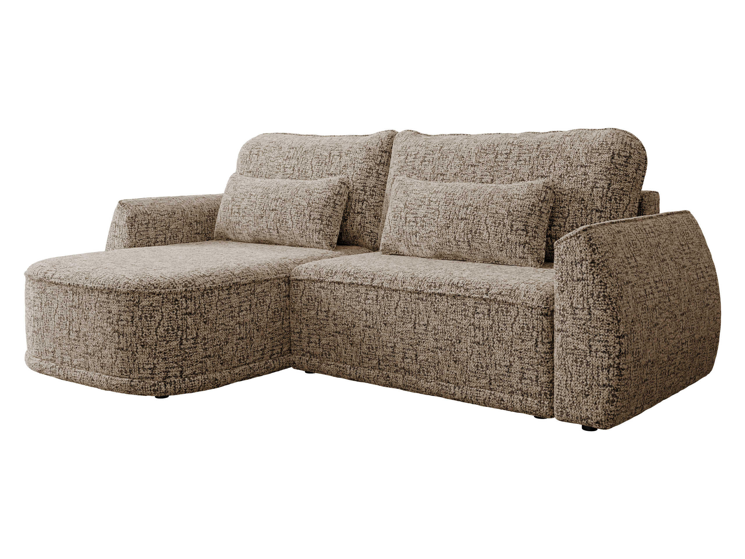 ECKSCHLAFSOFA Lorenzo - Hellbraun/Schwarz, Holz/Kunststoff (260/165cm) - MIRJAN24