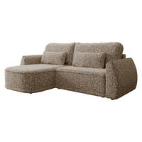 ECKSCHLAFSOFA Lorenzo - Hellbraun/Schwarz, Holz/Kunststoff (260/165cm) - MIRJAN24