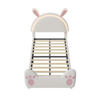 POLSTERBETT 90/200 cm mit LED-Beleuchtung im Hase Design - Pink, Holz (90/200cm) - SHOPENTRA