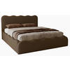 POLSTERBETT 160x200 Wave, Bettkasten, Samtstoff, Dunkelbraun - Dunkelbraun, Holz/Textil (160/200cm) - Emporius