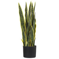 KUNSTPFLANZE Grün Snake Plant - Schwarz/Grün, Kunststoff (63cm) - Beliani