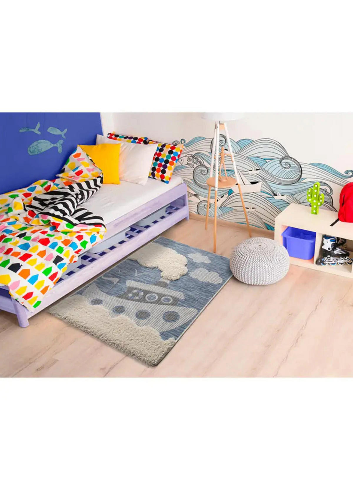 KINDERTEPPICH Blau Chinky 115/170 cm - Blau, Naturmaterialien/Textil (115/170cm) - Atticgo