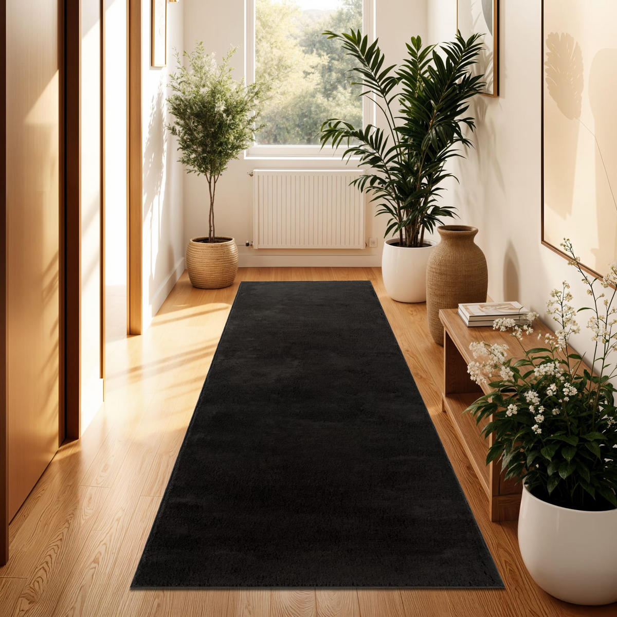 KURZFLORTEPPICH 80/300 cm Cadiz 630 - Schwarz, Kunststoff (80/300cm) - Paco Home