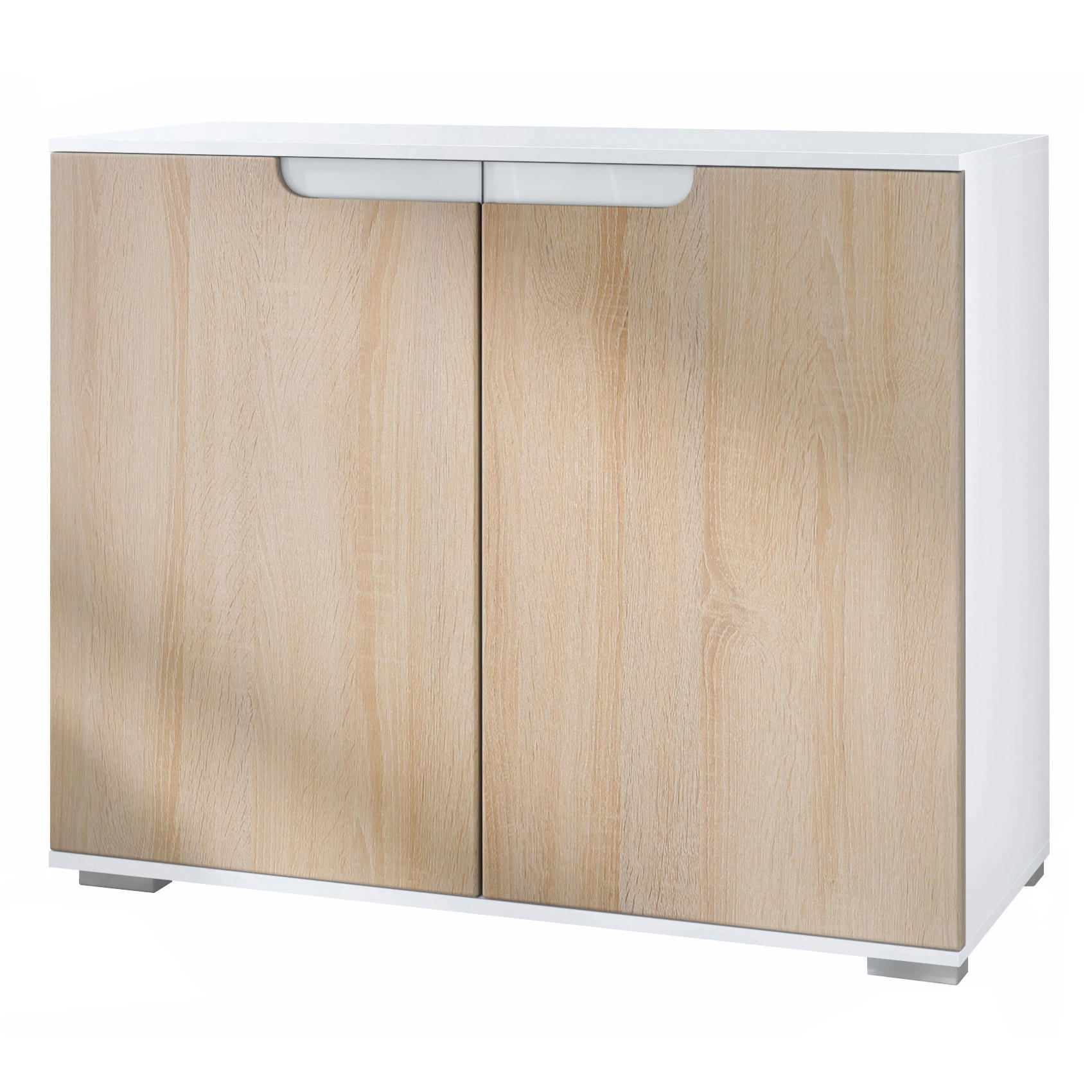 KOMMODE Sylt Eiche sägerau - Eiche San Remo, Holzwerkstoff (92.5/75.5/35cm) - Vladon