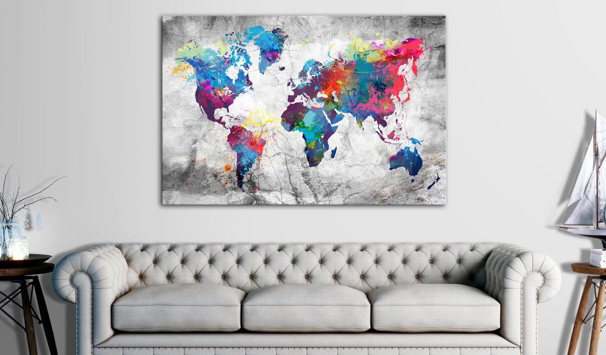 PINNWANDBILDER Bunt 120/80 cm - Multicolor/Grau, Naturmaterialien/Textil (120/80cm) - KUNSTLOFT