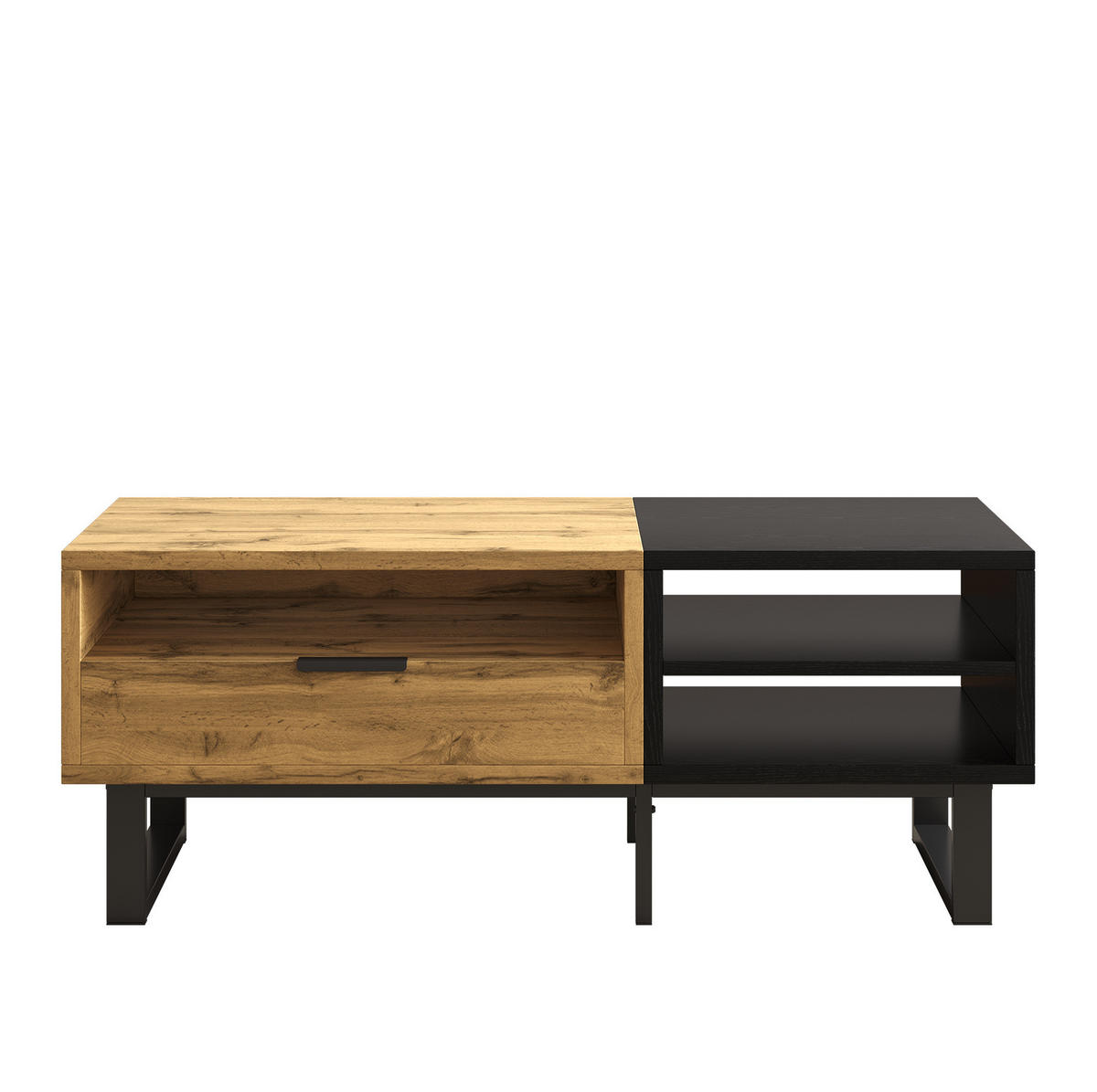 COUCHTISCH 100/50 cm mit 3 offenen Fächern und Schublade - Naturfarben, Holzwerkstoff (100/50/40cm) - BEAOK