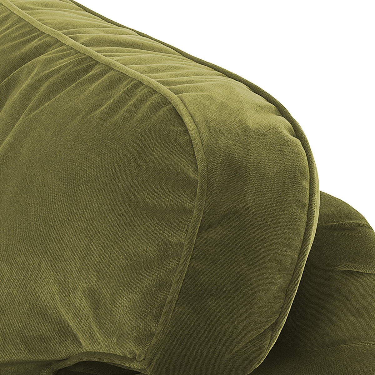3-SITZER SOFA - Samt - Olivgrün, Textil (202/93/100cm) - home24