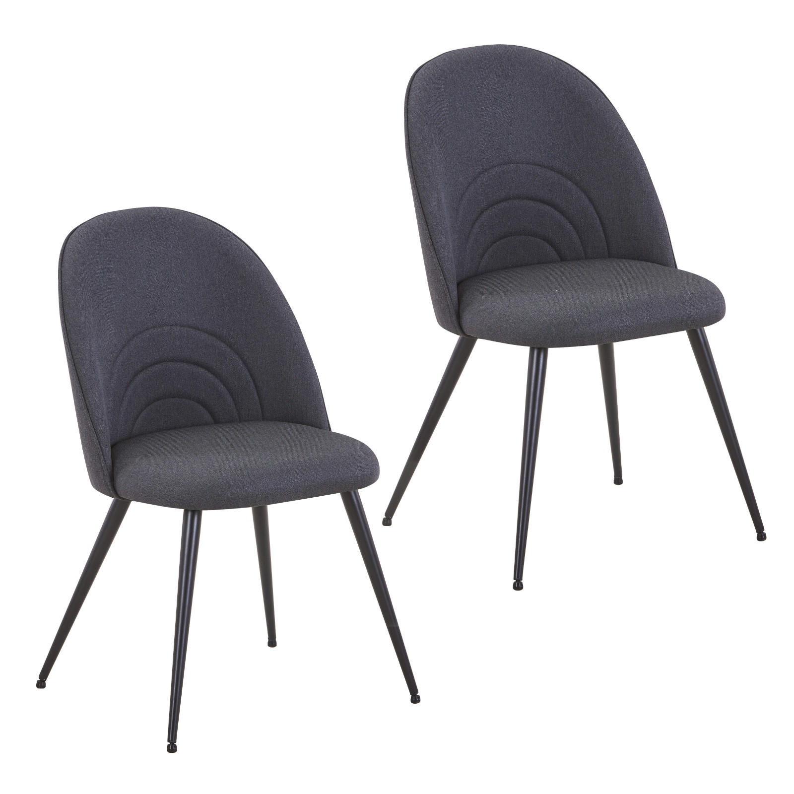 ESSZIMMERSTUHL ANITA 2er Set Stoff Schwarz - Schwarz, Textil - SVITA