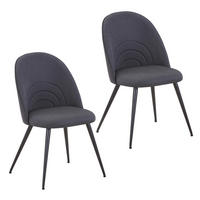 ESSZIMMERSTUHL ANITA 2er Set Stoff Schwarz - Schwarz, Textil - SVITA