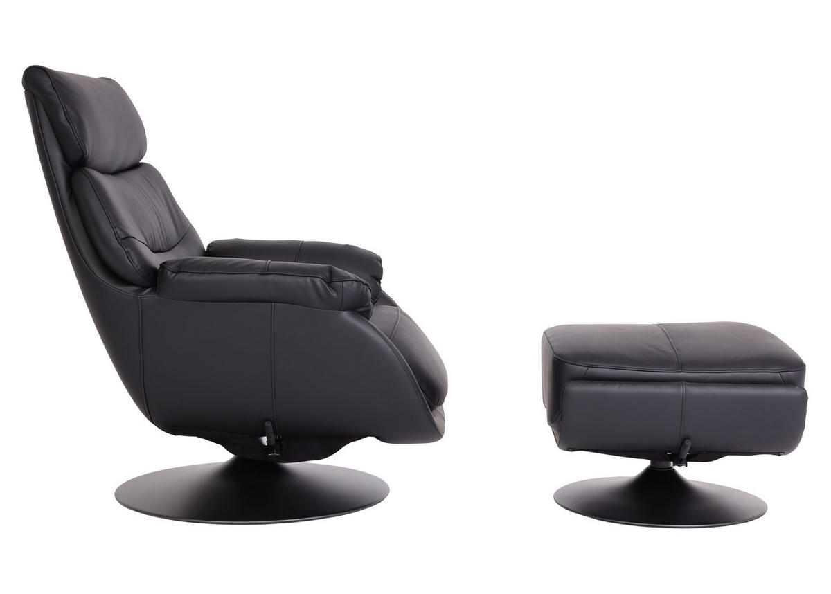 RELAXSESSEL MIT HOCKER Schwarz - Schwarz, Textil (78/99/80cm) - MCW