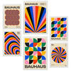 POSTER Set Mit 6 Geometrische Bauhaus Farben & Formen A3 & A4 Weißer Rahmen - Weiß, Papier (29/3cm) - Nacnic