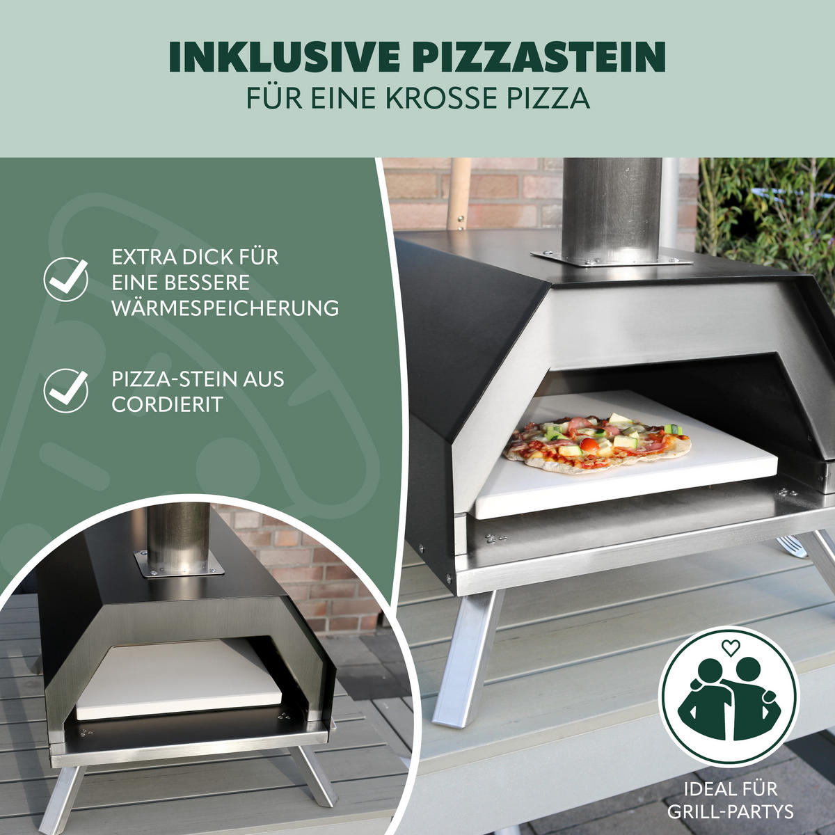 PIZZAOFEN, schwarz, Stahl - Schwarz, Metall (46/84/78cm) - bremermann