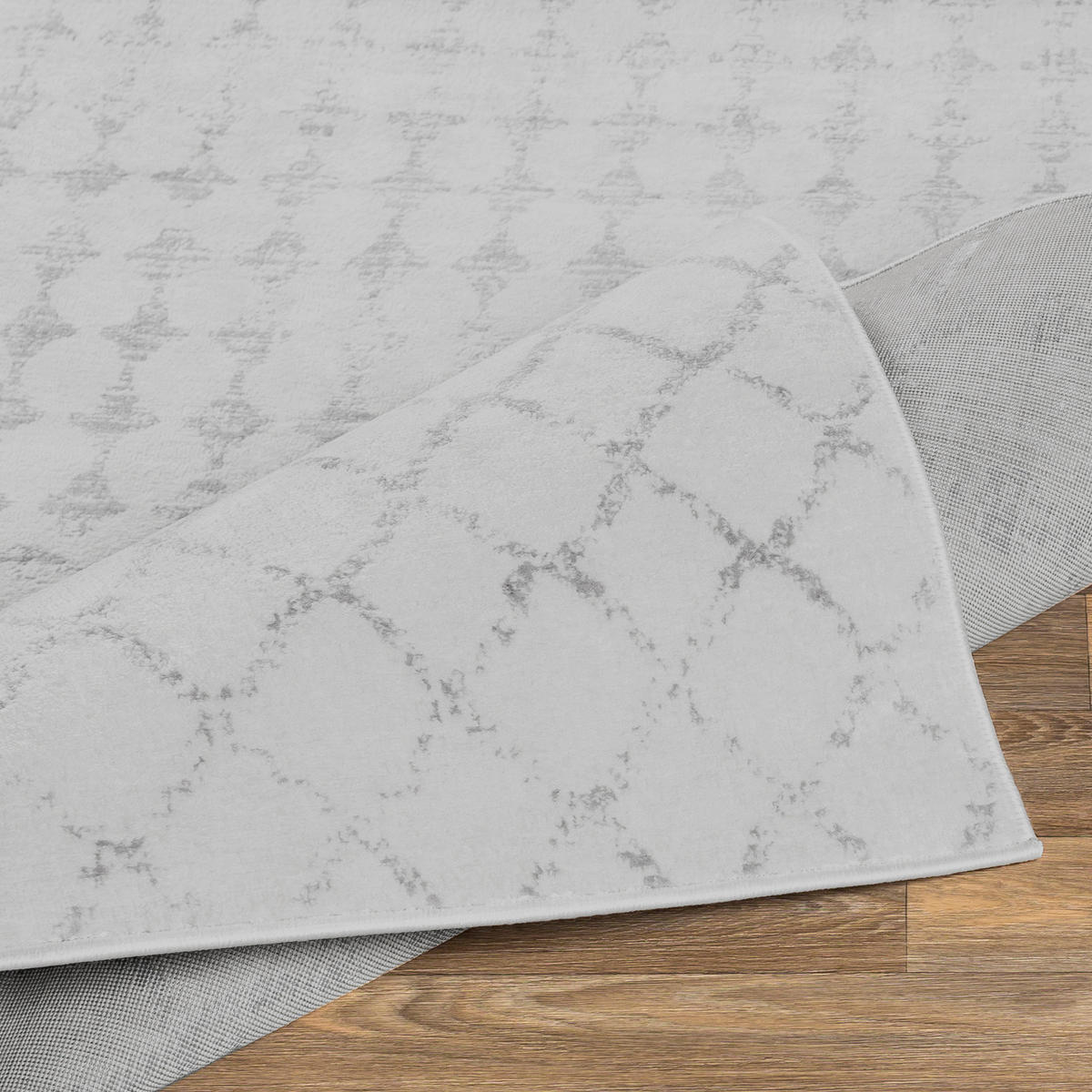 KURZFLORTEPPICH 120x170 cm Weiß - Grau, Naturmaterialien/Textil (140/200cm) - LIVABLISS