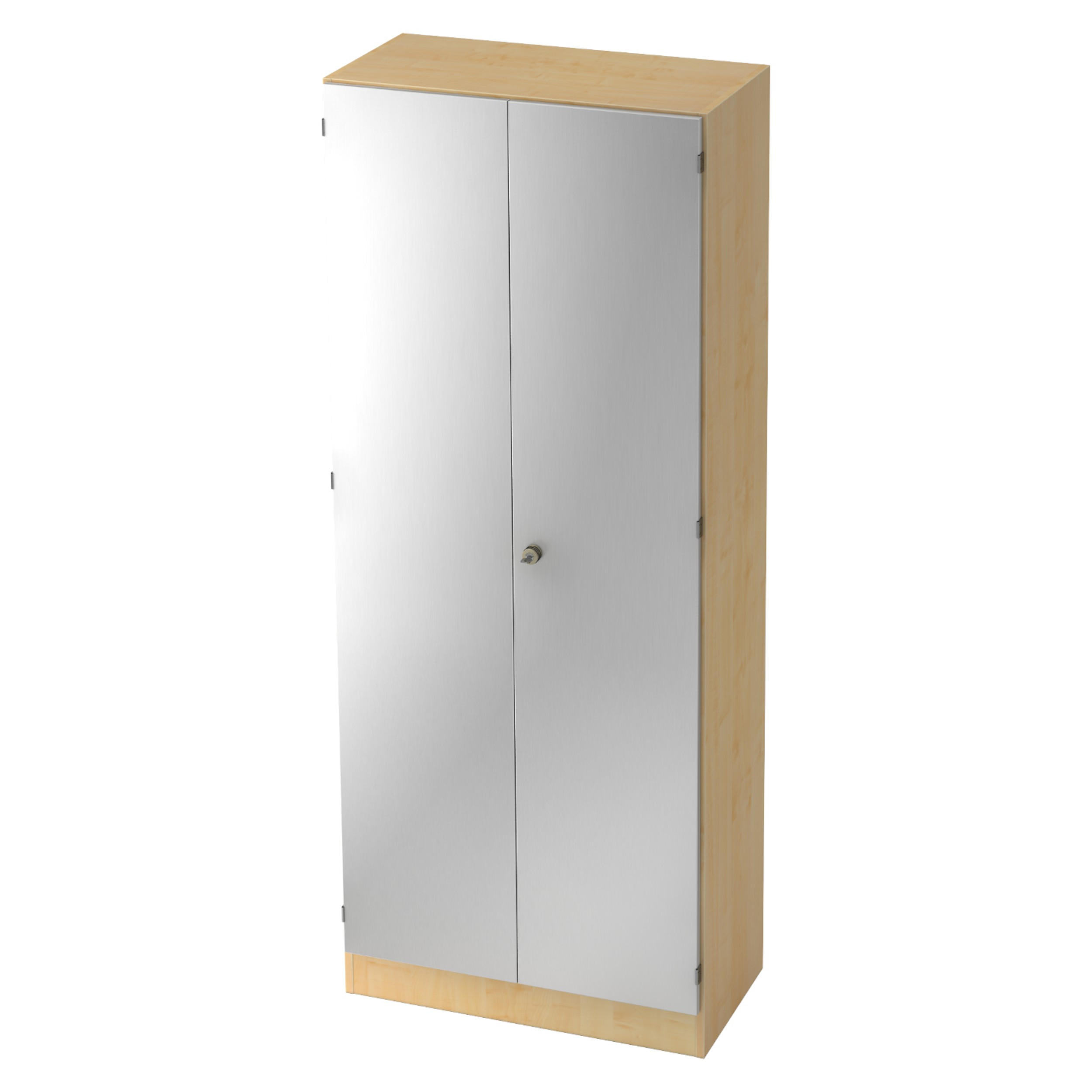 bümö Garderobenschrank Ahorn, Silber 80x200.4x42 cm
