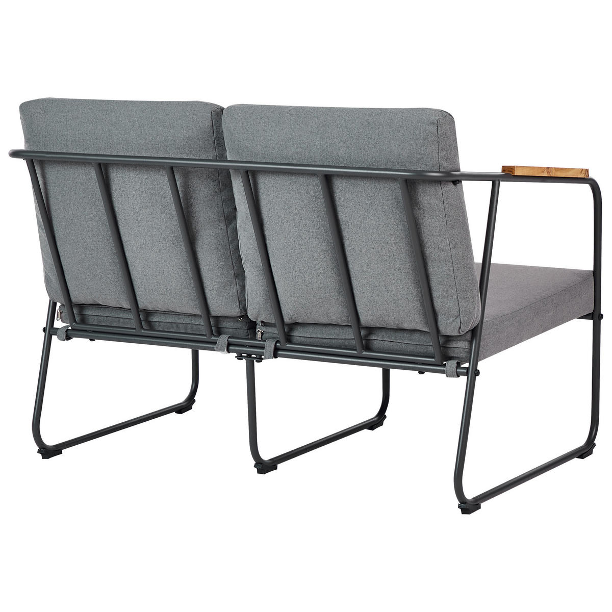 LOUNGE-SET 4-sitzer Stahl Grau Vezzana - Hellbraun/Schwarz, Metall - Beliani