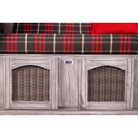 STRANDKORB Düne Koboo Grau Bullaugen - Rot/Braun, Metall (125/170/80cm) - Mr. Deko