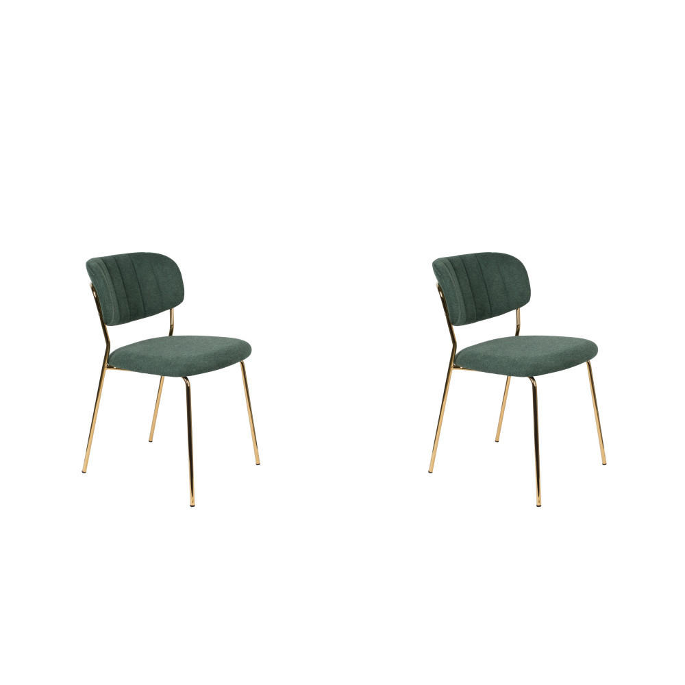 ESSZIMMERSTUHL Jolien - Grün - 56/48/77 cm - 2er-Set - Grün, Textil (48/77/56cm)