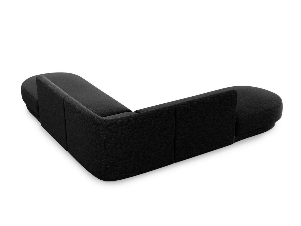 WENDBARES-ECKSOFA Miley aus Chenille-Stoff schwarz 5 Sitzplätze - Schwarz, Textil (248/248cm) - Micadoni