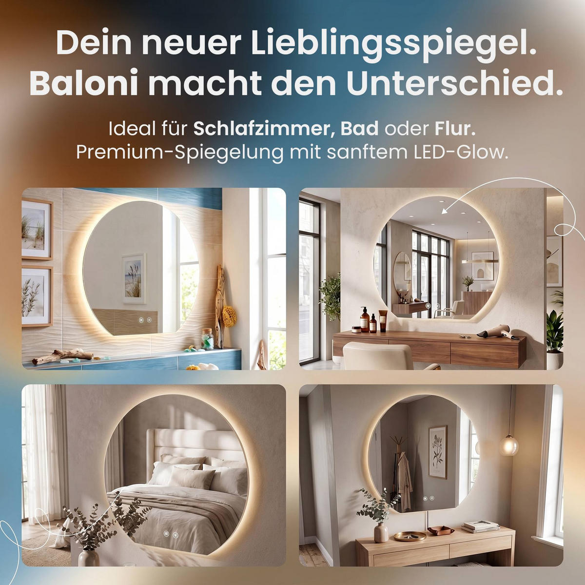 BADEZIMMERSPIEGEL flach 60/3/50 cm Glas Klarglas - Klar, Glas (60/50/3cm) - CLP