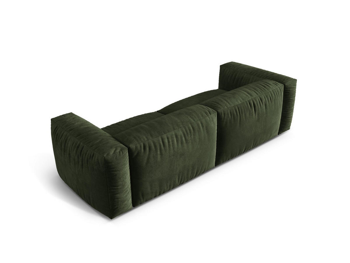 SOFA modular Martina aus Samt grün 3 Sitzplätze - Grün, Textil (240/75/106cm) - Micadoni