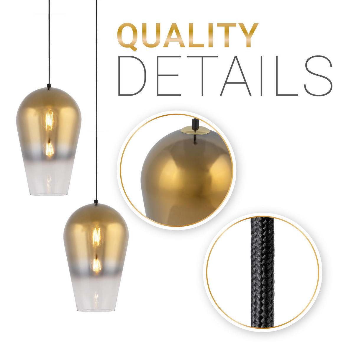 PENDELLEUCHTE Dalia - Schwarz, Metall (22/22/35.4cm) - Paco Home