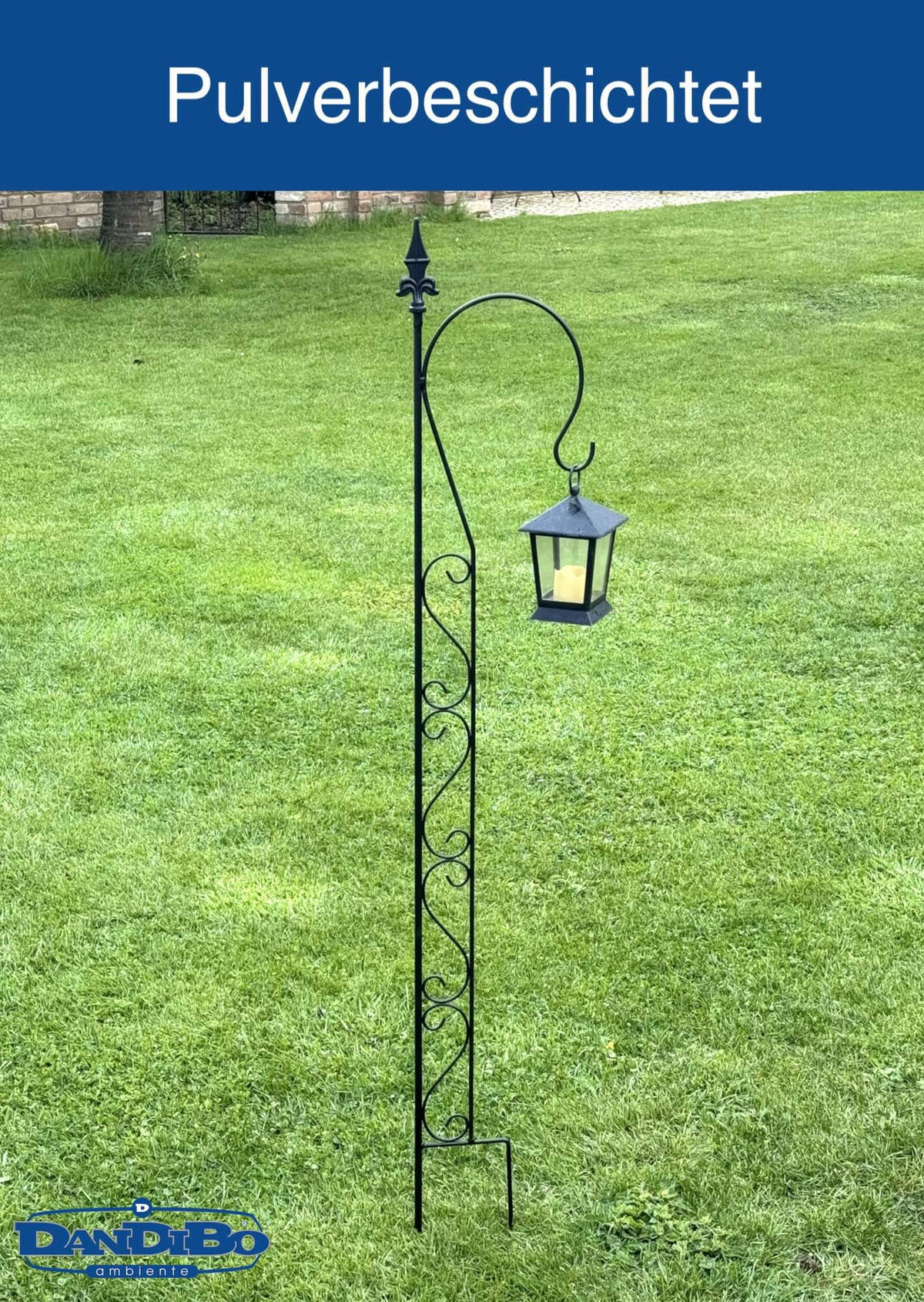 RANKHILFE mit 1 Halter Garten Metall Schwarz 145 cm - Schwarz, Metall (28/145/2.5cm) - DanDiBo