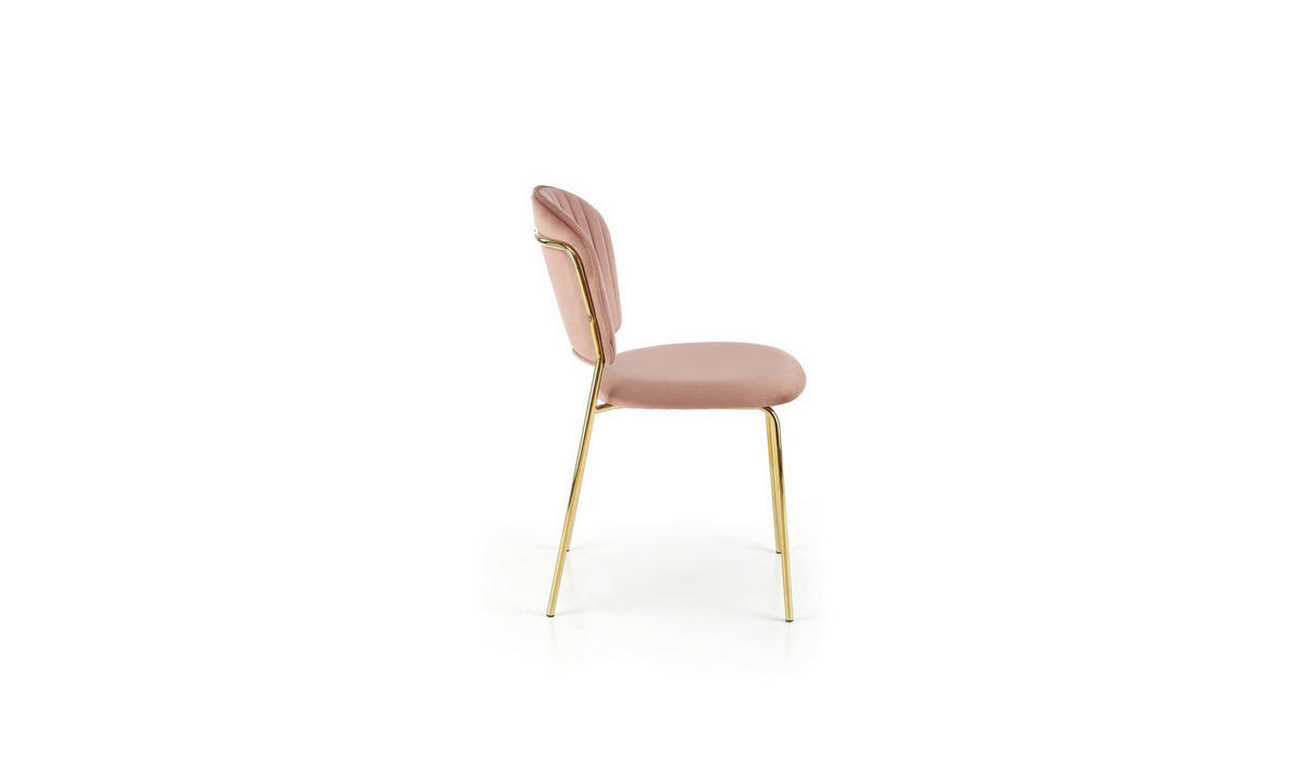 POLSTERSTUHL GLORIA 47/56/85 cm Rosa/Gold - Goldfarben/Rosa, Textil/Metall (47/85/56cm) - Lookway