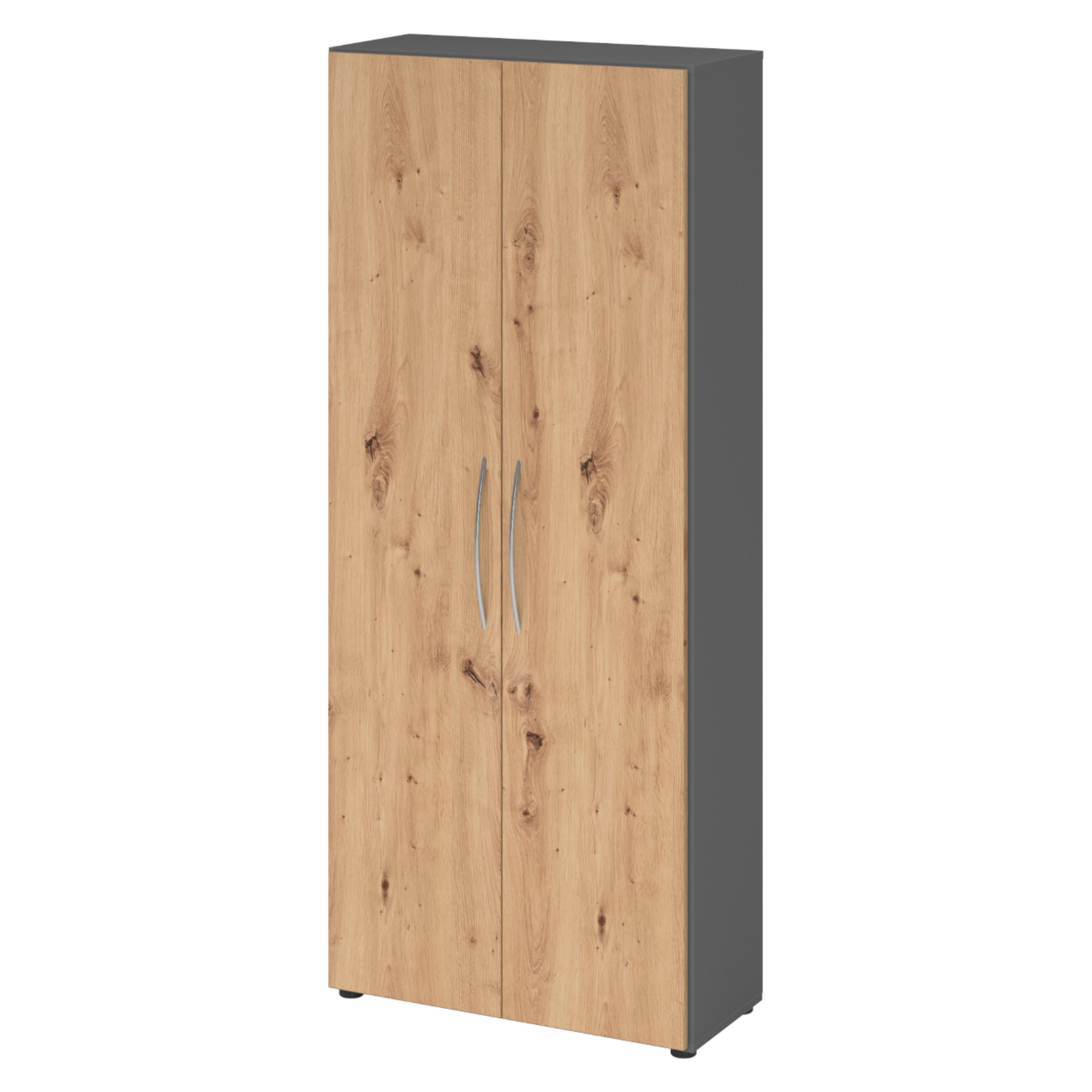 AKTENSCHRANK - 5 Ordnerhöhen 35/80/188 cm in Graphitfarben/Wildeiche - Wildeiche/Graphitfarben, Holzwerkstoff (80/188/35cm) - bümö