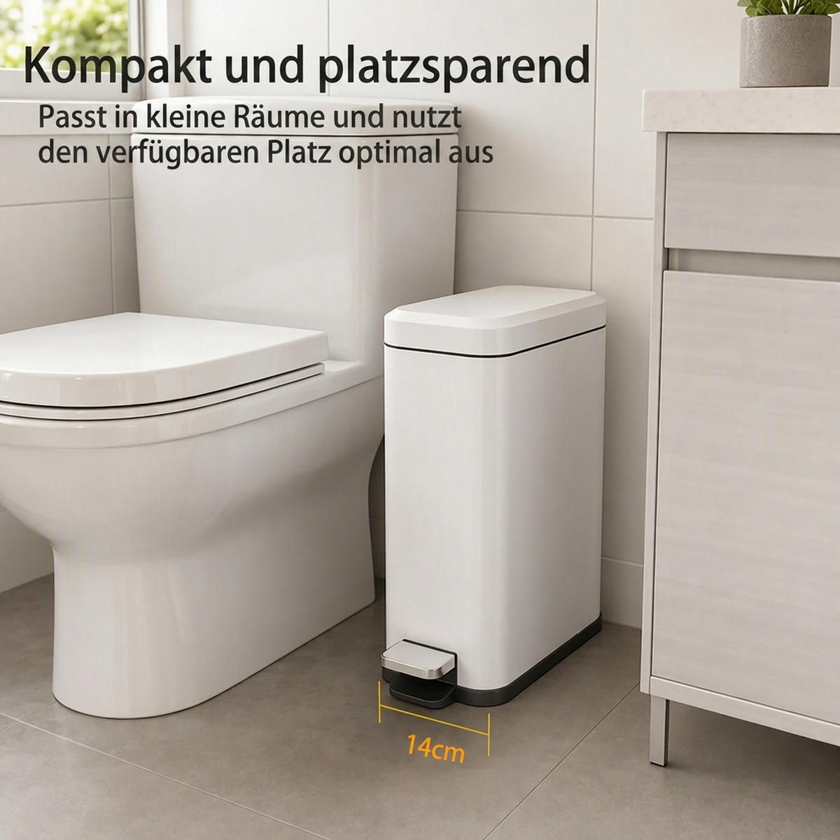 MÜLLEIMER Weiß 29.2/14.0/32.0 cm - Weiß, Metall (14/32/29.2cm) - HOMCOM
