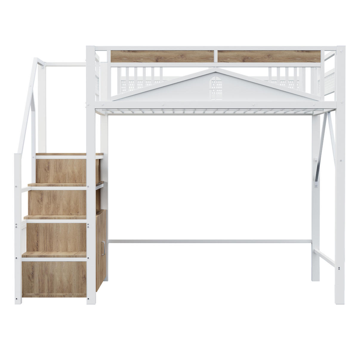 HOCHBETT Metall 140/200 cm weiß mit Sicherheitsgehäuse und Stauraum - Weiß, Metall (140/200cm) - OKWISH