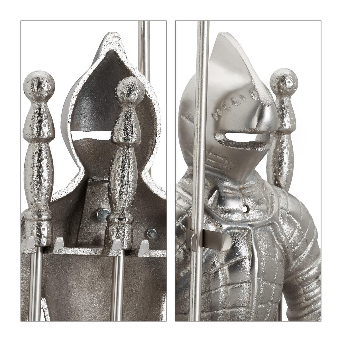 KAMINBESTECK - Silberfarben, Metall (21/72/12.5cm) - Relaxdays