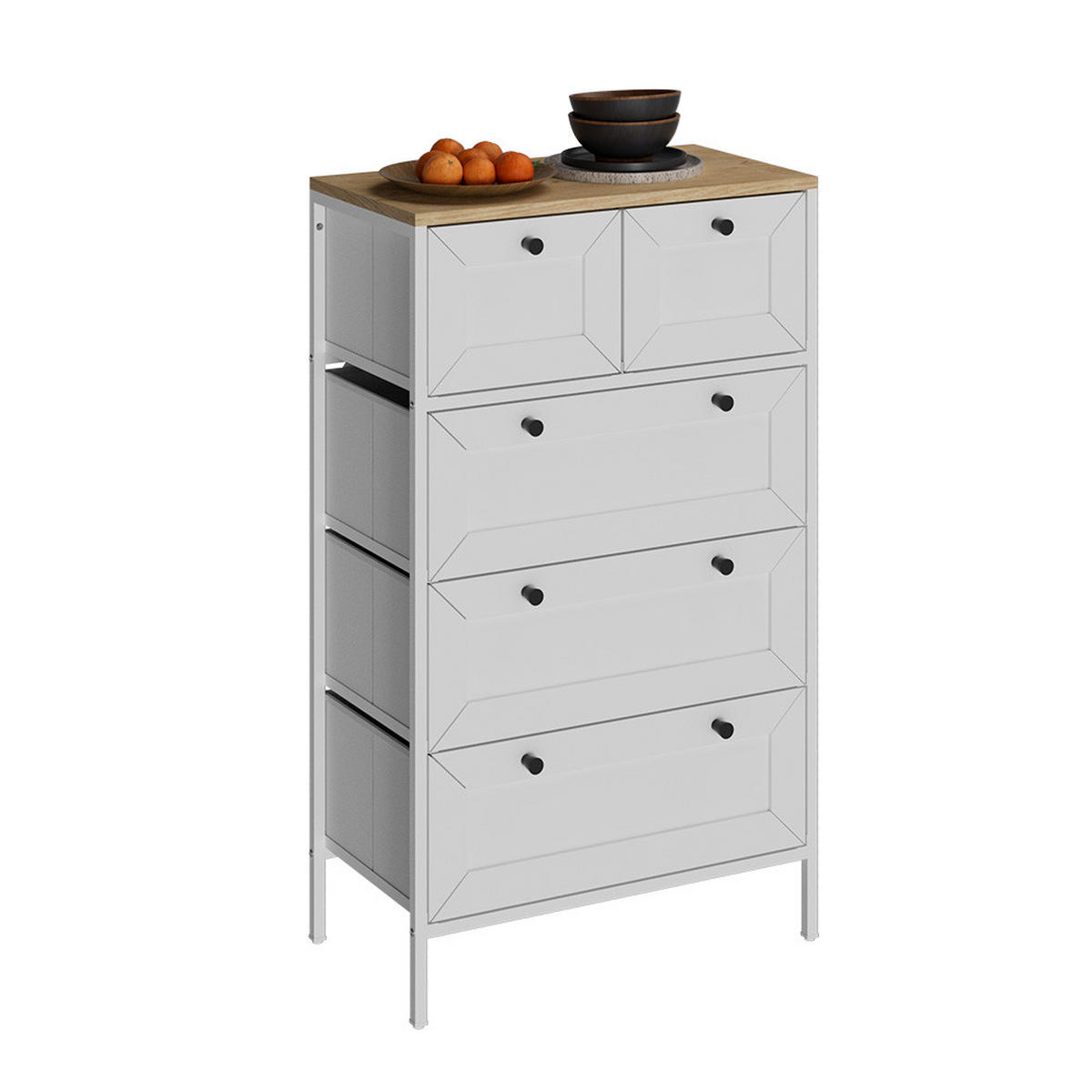 KOMMODE Belaro Weiß 56 x 95 cm mit 5 Schubladen - Weiß, Holzwerkstoff (56/95/30cm) - Vicco