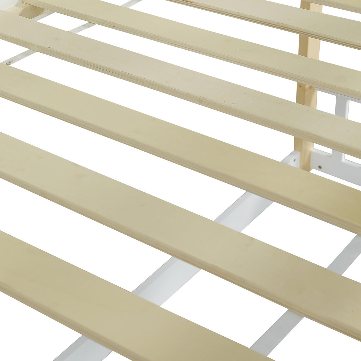 ETAGENBETT Mit Rutsche Weiß/Natur 90x200 cm - Naturfarben, Holz (90/200cm) - ComfortXL
