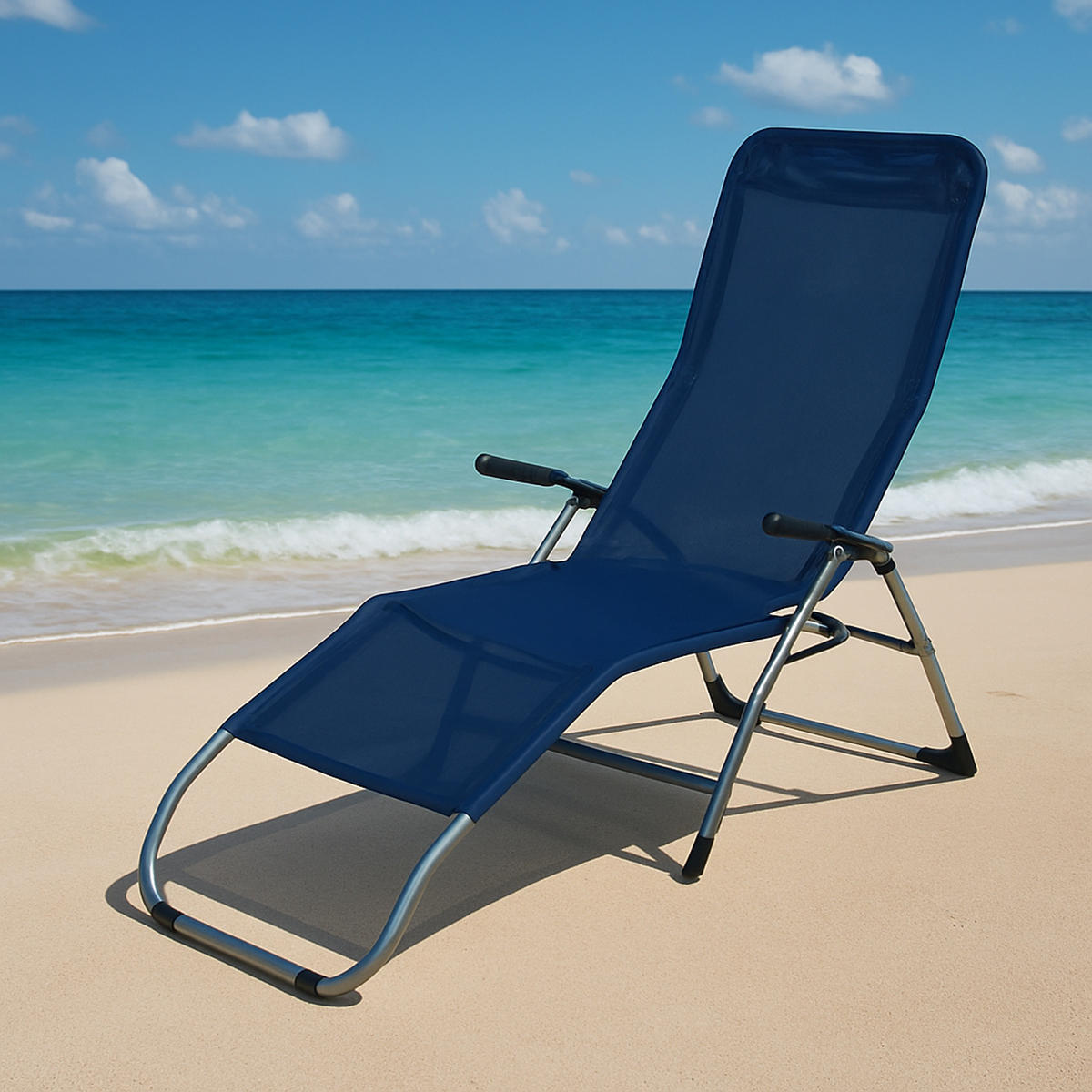GARTENLIEGE Athen klappbar aus Stahl, Blau - Blau, Metall (59/100/143cm) - TPFGarden