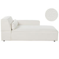 ČALOUNĚNÉ LEHÁTKO CHAISE LONGUE LEVOSTRANNÉ Bouclé Krémově bílé Hellnar - bílá/krémová, textil (102/70/176cm) - Beliani
