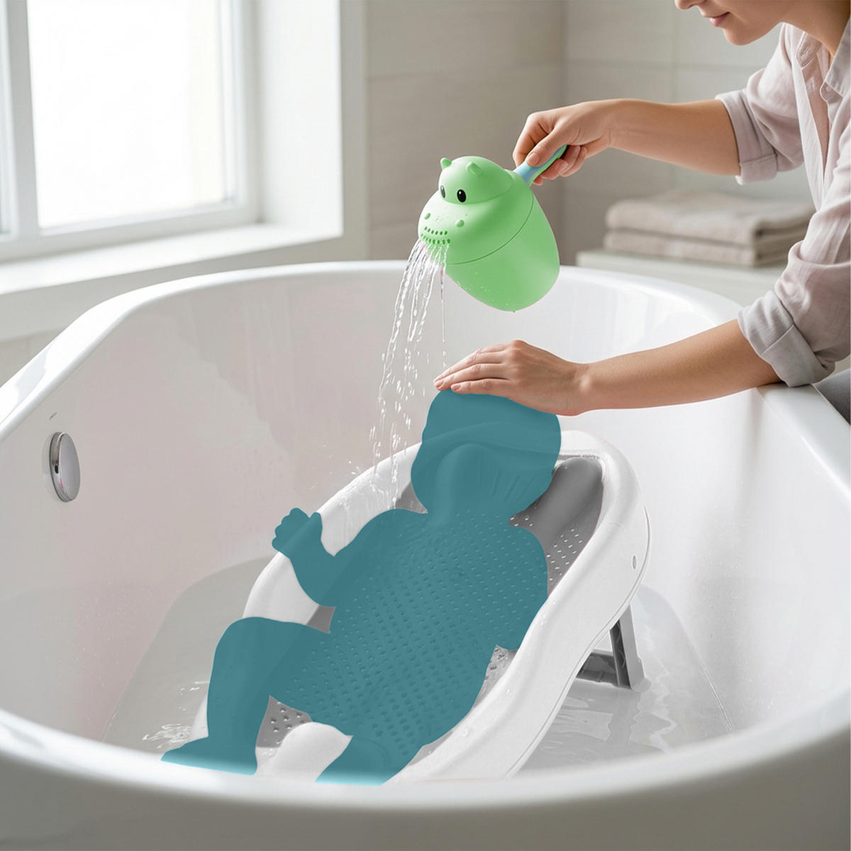 BABY-BADEHILFE Grau 2er-Set Badeliege - Multicolor, Kunststoff (51.5/30cm) - Relaxdays