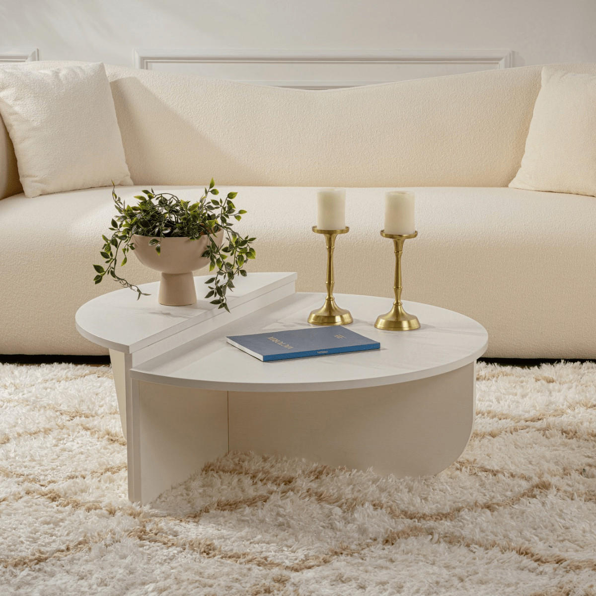 COUCHTISCH (2er-Set) orion 90/90/35 cm - Weiß, Holzwerkstoff (90/90/35cm) - Calicosy