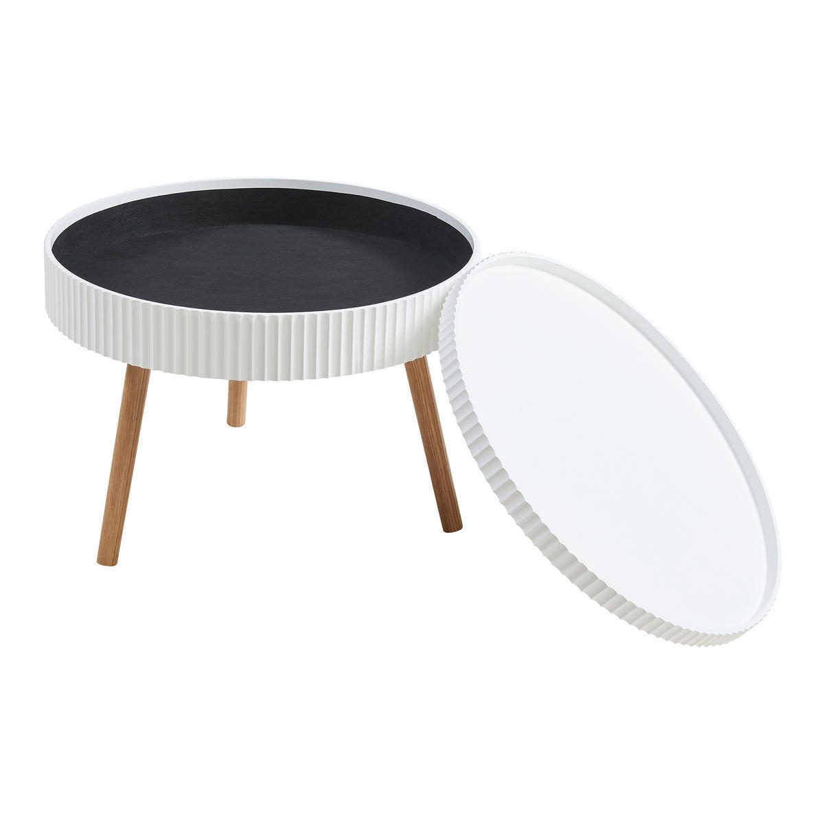 KONFERENČNÍ STOLEK Bongard II 60/45 cm - bílá/hnědá, dřevo/kompozitní dřevo (60/60/45cm) - [en.casa]