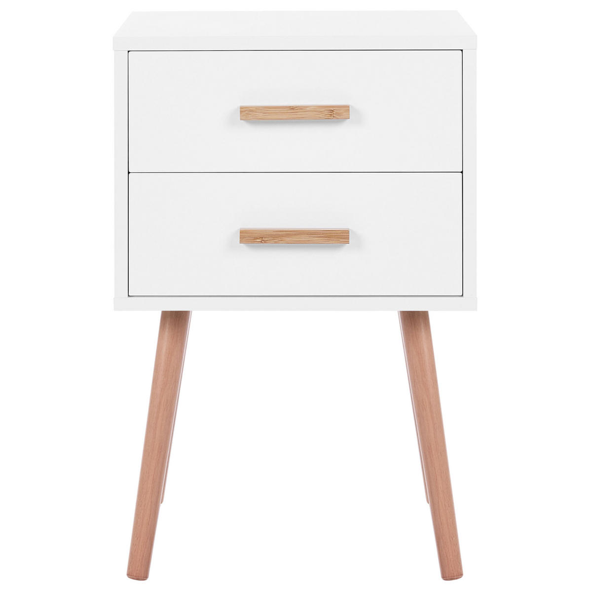 NOČNÍ STOLEK sada 2 ks Bílý - bílá, kompozitní dřevo (40/40/62cm) - Beliani