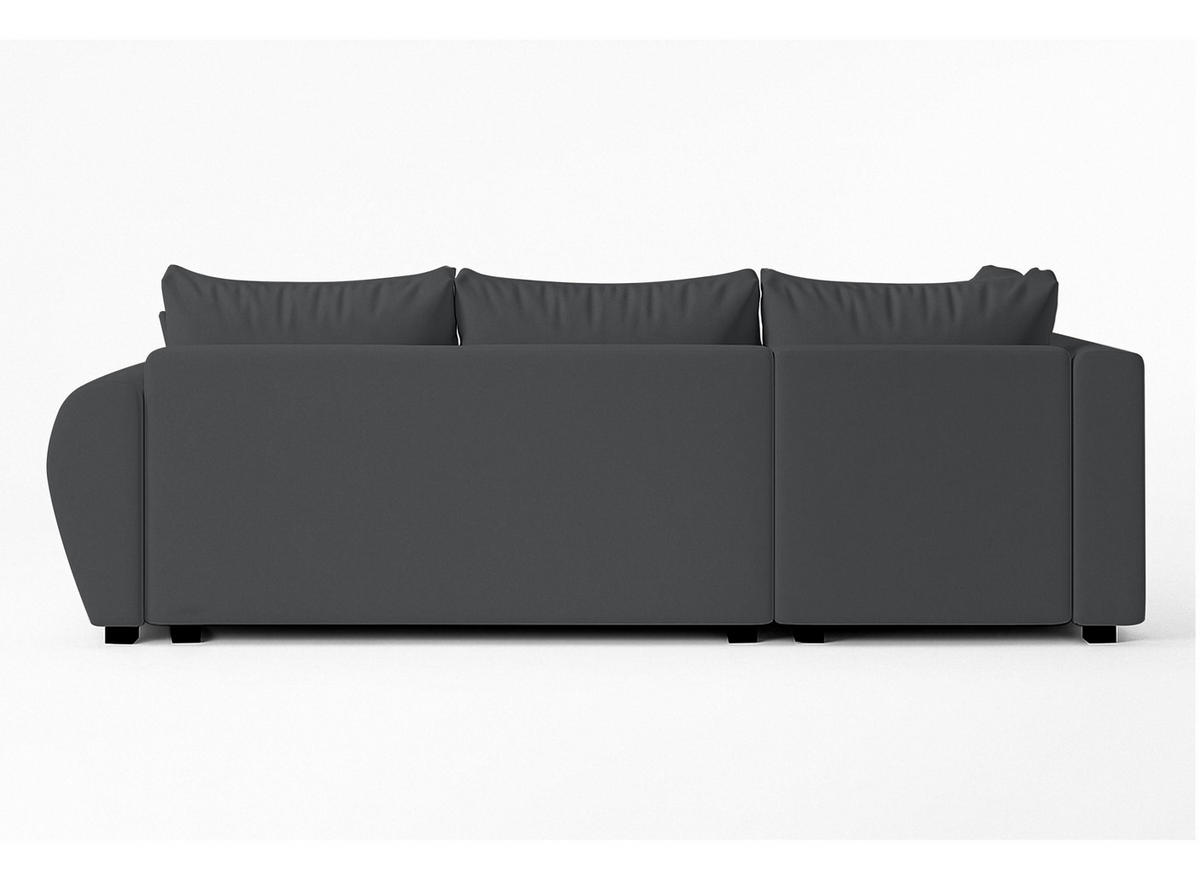 ECKSOFA L Form Malatya MAX Dunkelgrau 246/145/82 cm stilvolle mit Schlaffunktion L - Dunkelgrau/Schwarz, Kunststoff/Textil (175/235cm) - AX Living