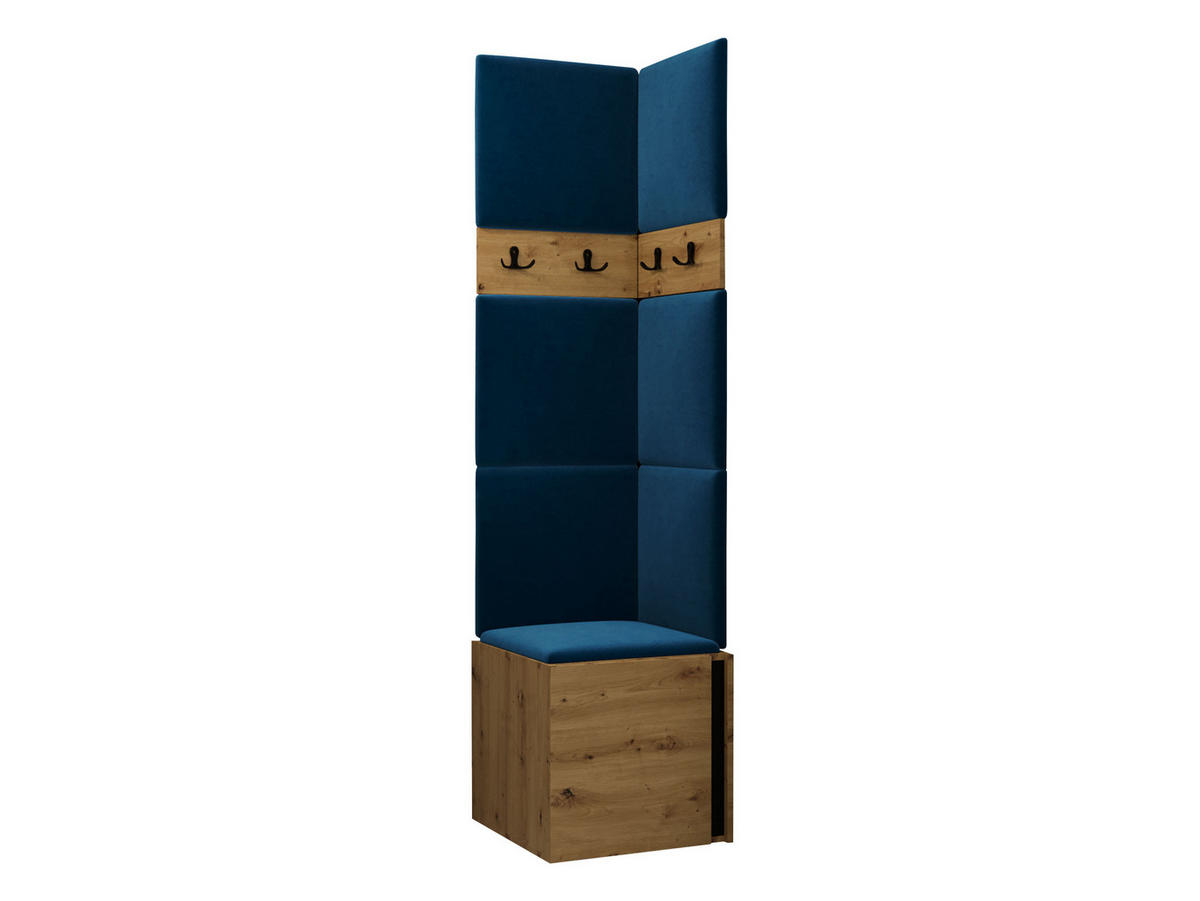 GARDEROBEN-SET Orion XXI - Blau/Eiche Artisan, Holzwerkstoff/Kunststoff (42/186/46cm) - MIRJAN24