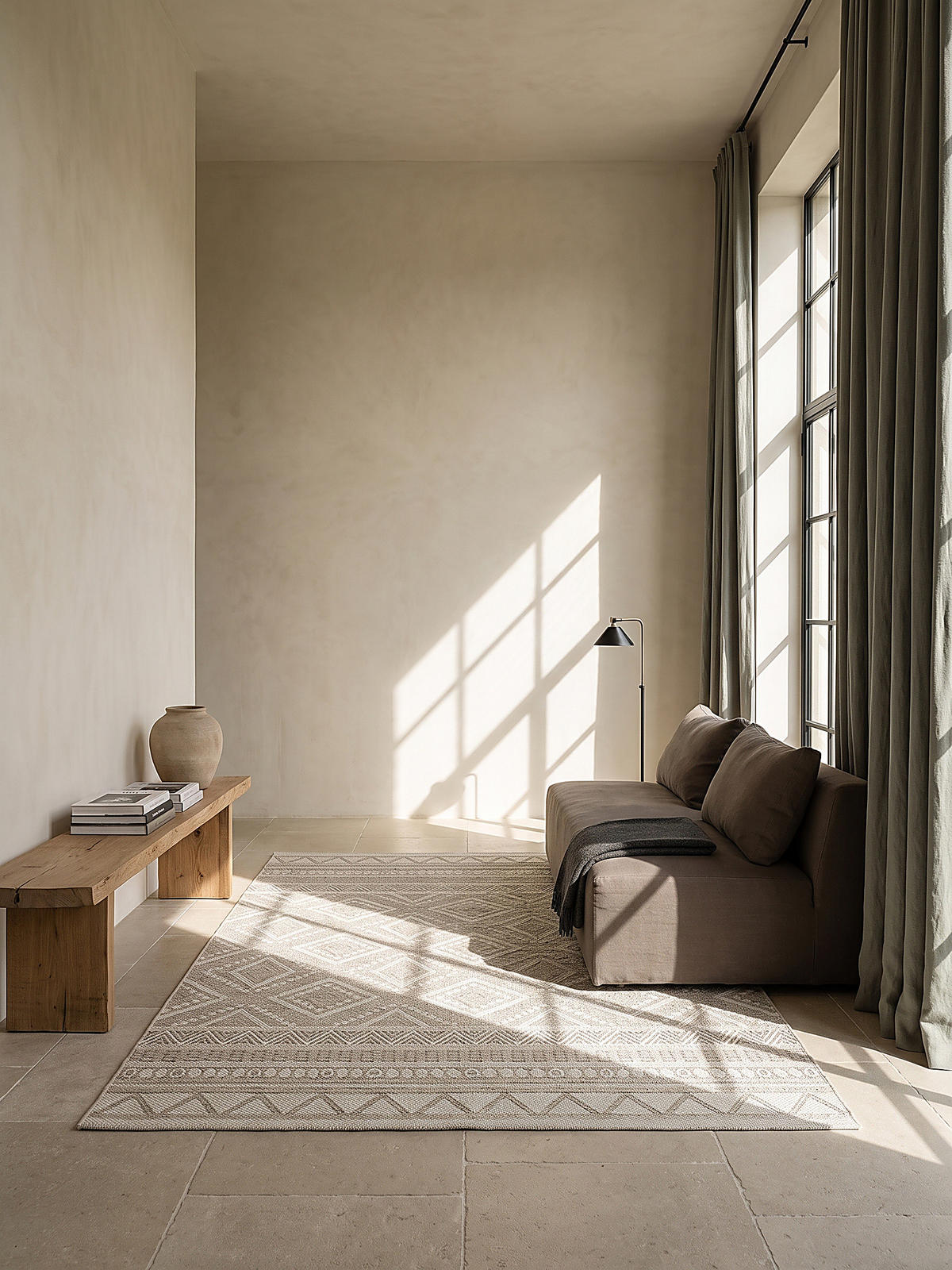 TEPPICH Flachgewebe ESERA Ethno-Rauten Polypropylen Beige 120 x 160 cm - Beige, Textil (120/160cm) - KADIMA DESIGN