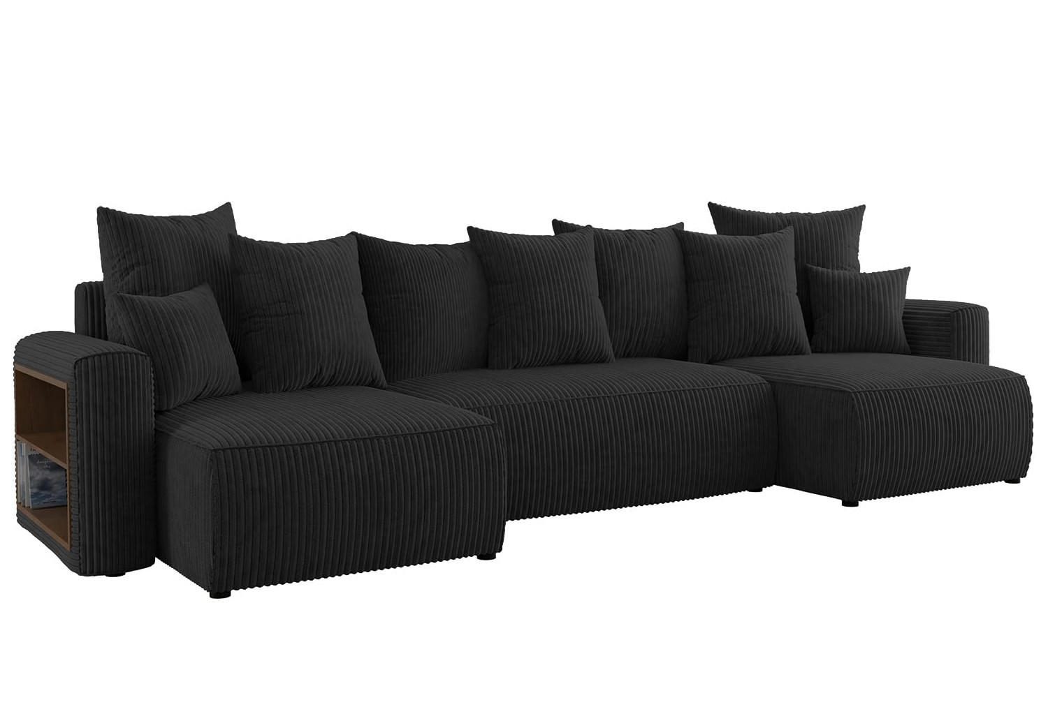 ECKSOFA SOLARIS U - Schwarz, Holzwerkstoff (312/142cm) - Meblini