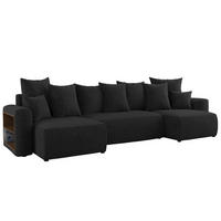 ECKSOFA SOLARIS U - Schwarz, Holzwerkstoff (312/142cm) - Meblini